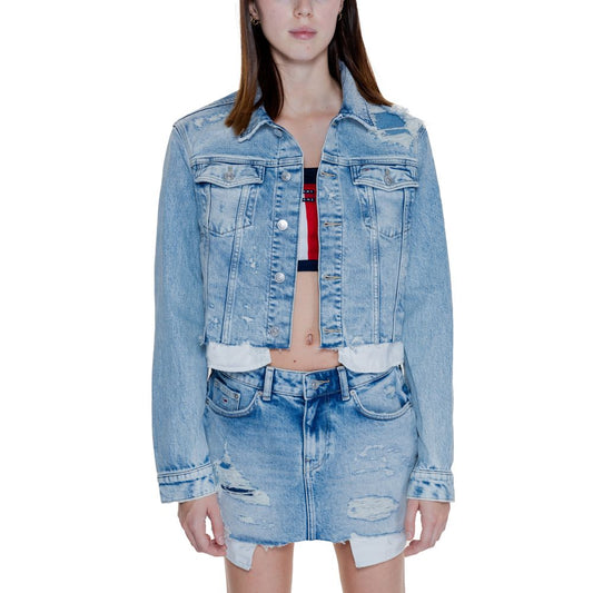 Tommy Hilfiger Jeans Light Blue Recycled Cotton Jackets & Coat - Sandy Store ByNet