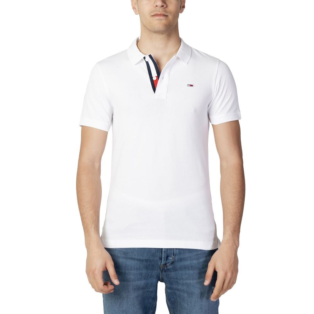 Tommy Hilfiger Jeans White Cotton Polo Shirt – IT44 | S par Tommy Hilfiger Jeans | Disponible sur Sandy Store ByNet