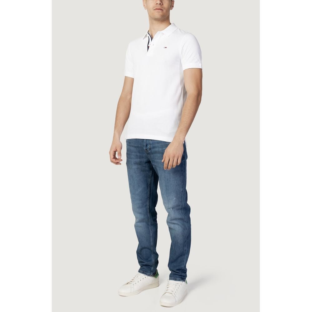 Tommy Hilfiger Jeans White Cotton Polo Shirt – IT44 | S par Tommy Hilfiger Jeans | Disponible sur Sandy Store ByNet