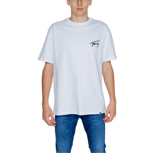 Tommy Hilfiger Jeans White Cotton T-Shirt - Sandy Store ByNet
