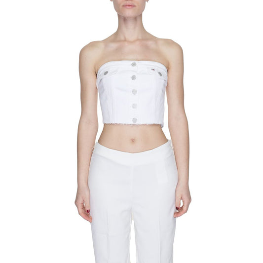 Tommy Hilfiger Jeans White Recycled Cotton Tops & T-Shirt - Sandy Store ByNet