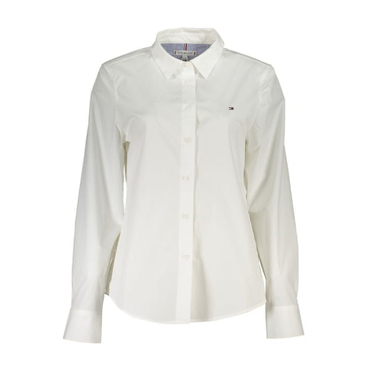 Tommy Hilfiger White Cotton Shirt – IT36|XXS par Tommy Hilfiger | Disponible sur Sandy Store ByNet