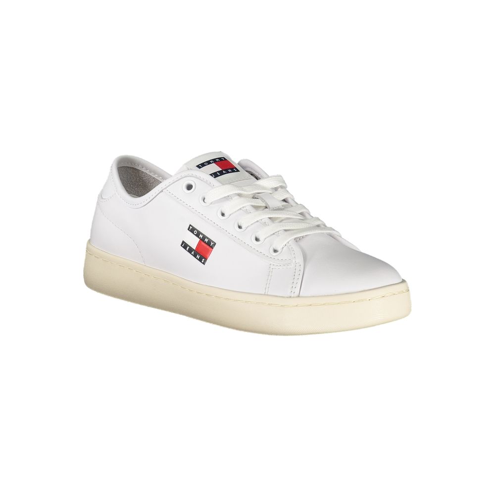 Tommy Hilfiger White Leather Women Sneaker – EU36/US6 par Tommy Hilfiger | Disponible sur Sandy Store ByNet