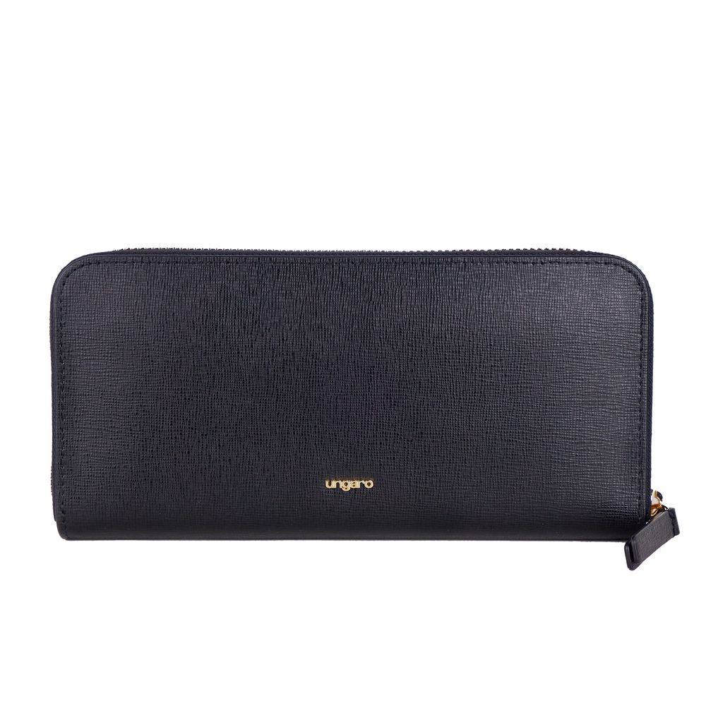 Ungaro Elegant Leather Zippered Wallet in Classic Black - Sandy Store ByNet