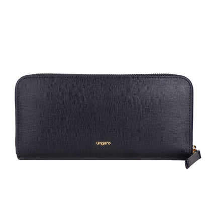 Ungaro Elegant Leather Zippered Wallet in Classic Black - Sandy Store ByNet