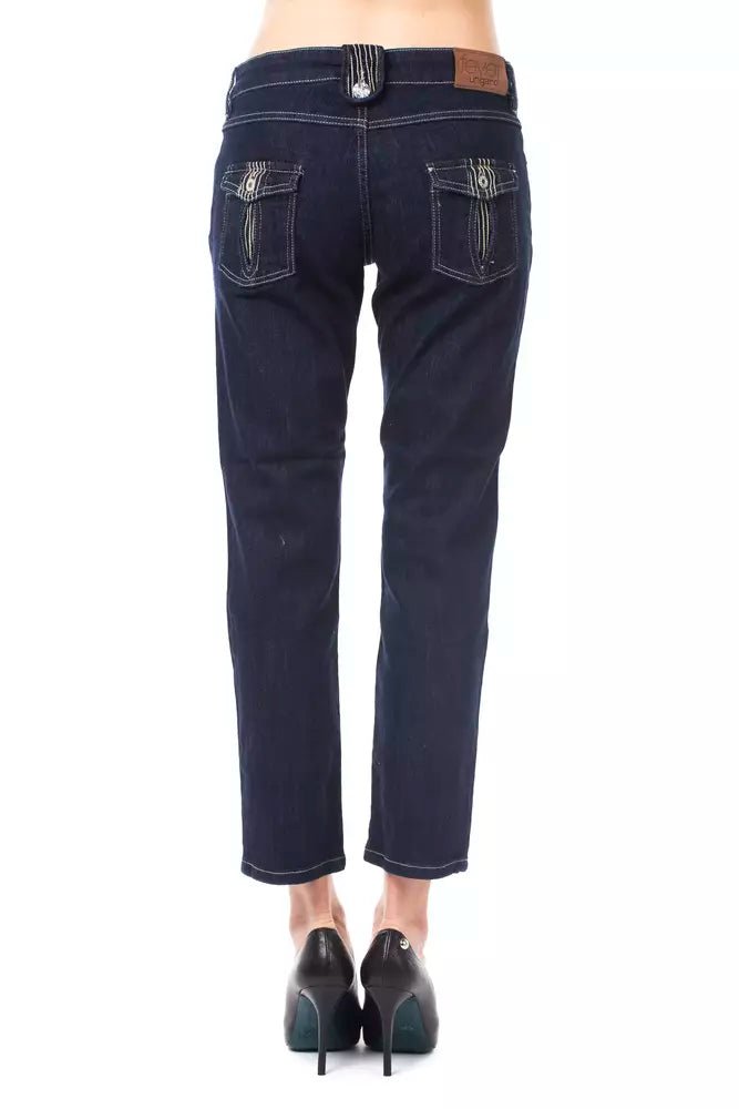 Ungaro Fever Blue Cotton Women's Capri Jeans - Sandy Store ByNet