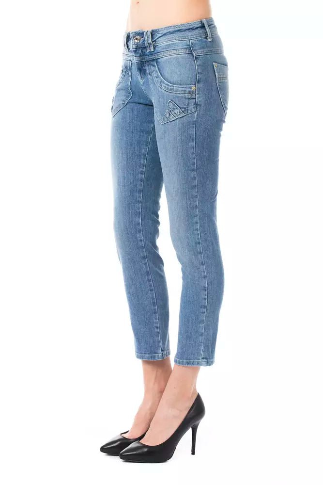 Ungaro Fever Light Blue Cotton Women Capri Jean - Sandy Store ByNet