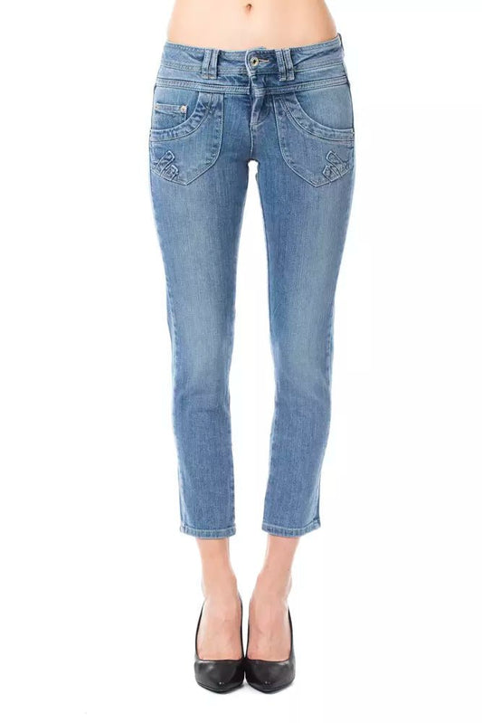 Ungaro Fever Light Blue Cotton Women Capri Jean - Sandy Store ByNet