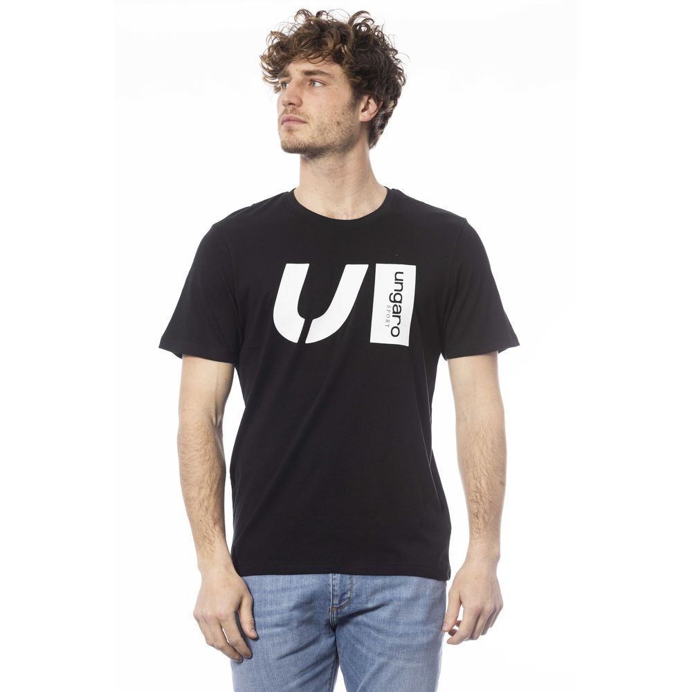 Ungaro Sport Black Cotton Men T-Shirt - Sandy Store ByNet