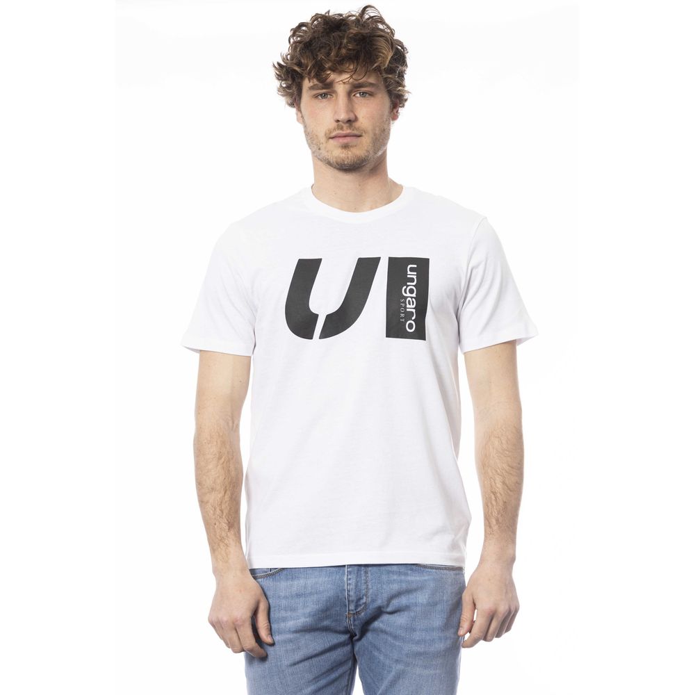 Ungaro Sport White Cotton Men T-Shirt - Sandy Store ByNet