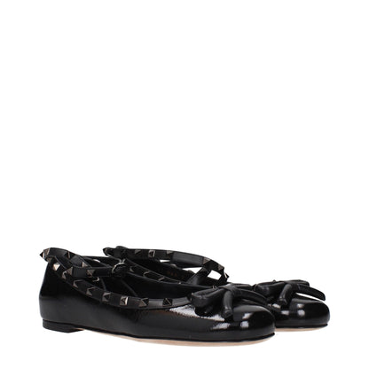 Valentino Garavani Black Leather Ballet Flats – EU38.5/US8.5 par Valentino Garavani | Disponible sur Sandy Store ByNet