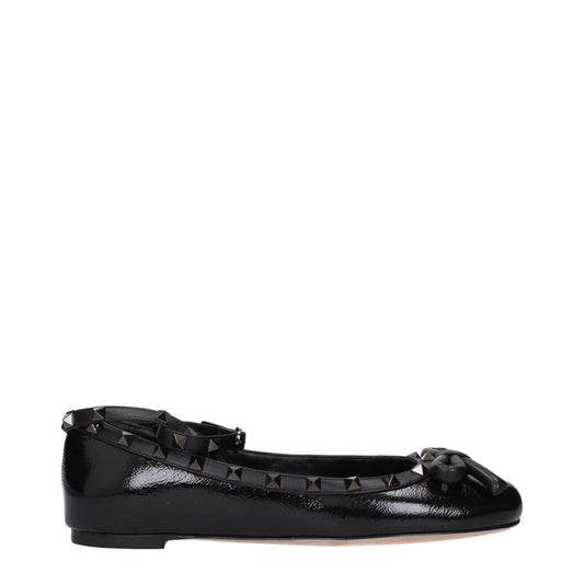 Valentino Garavani Black Leather Ballet Flats – EU38.5/US8.5 par Valentino Garavani | Disponible sur Sandy Store ByNet