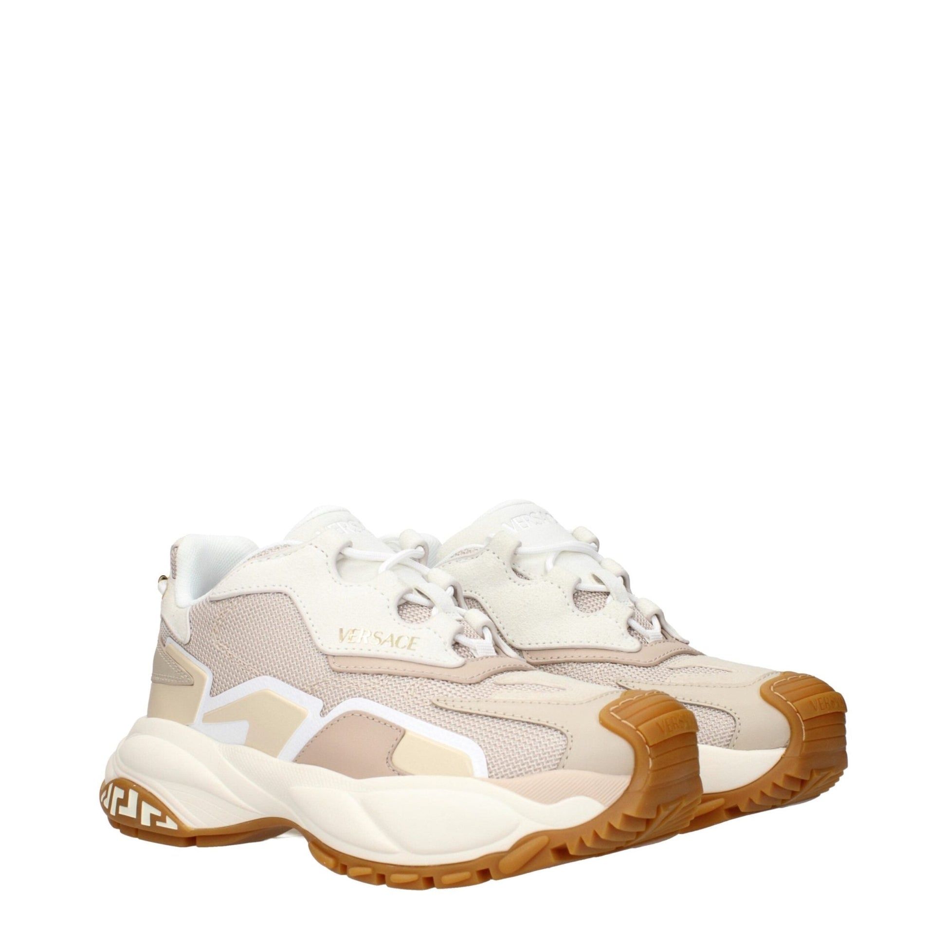 Versace Beige Fabric Chunky Sneakers – EU35/US5 par Versace | Disponible sur Sandy Store ByNet