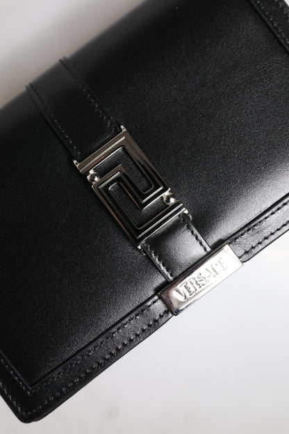 Versace Black Calfskin Leather Chain Strap Shoulder Crossbody Bag - Sandy Store ByNet