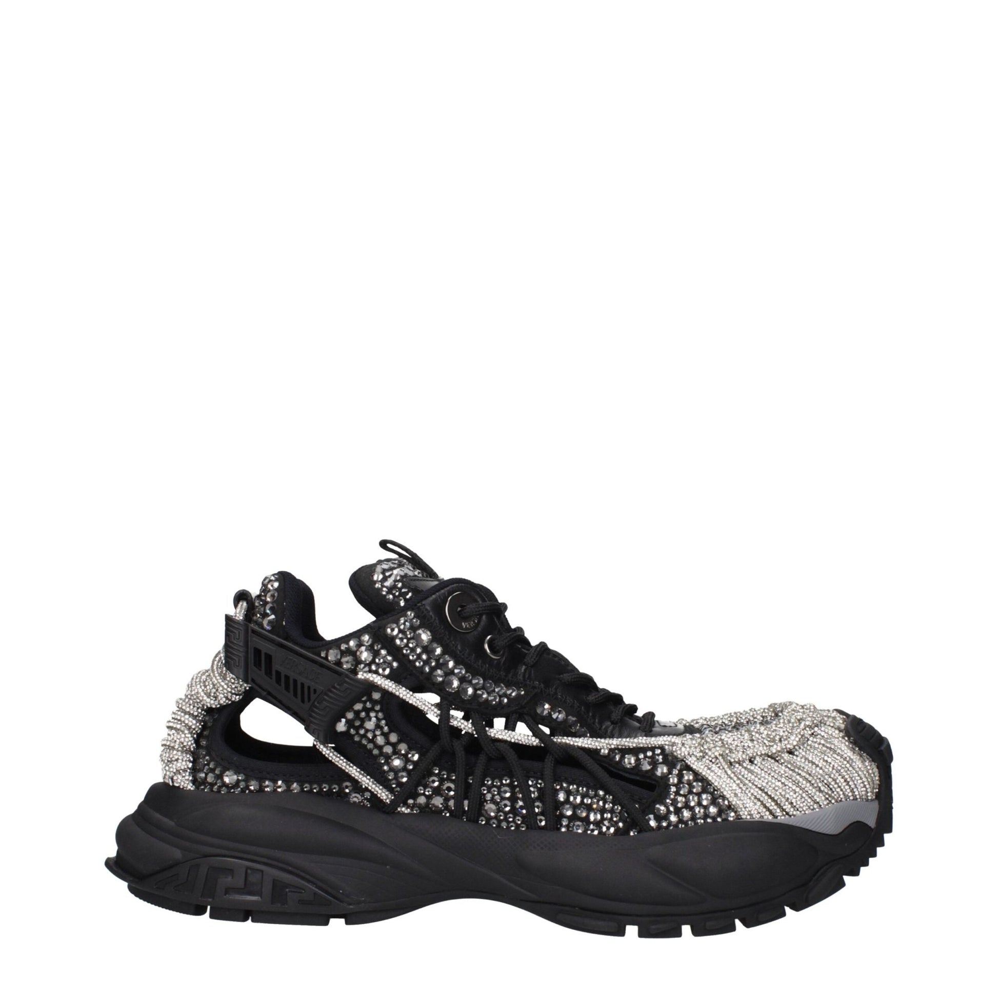 Versace Black Fabric Chunky Sneakers – EU40/US7 par Versace | Disponible sur Sandy Store ByNet