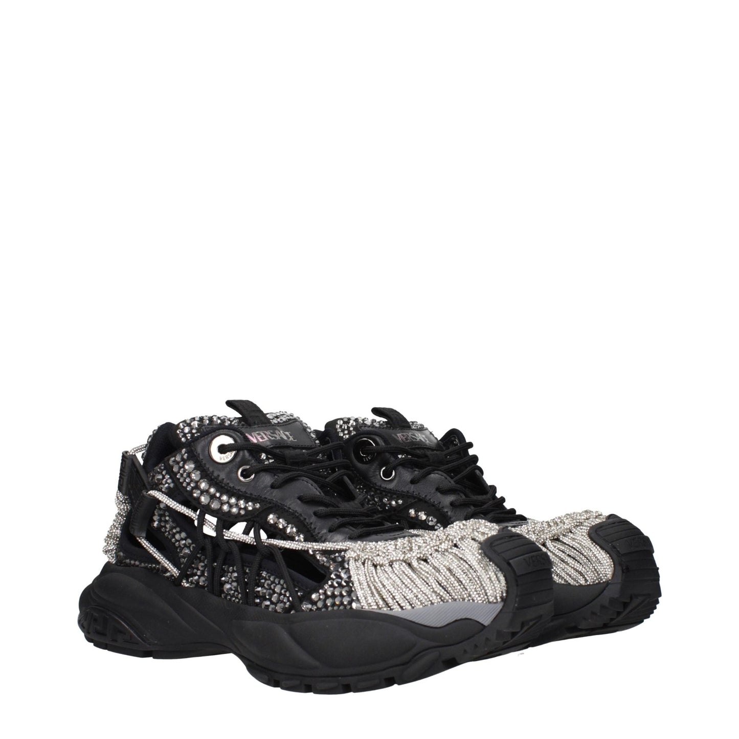 Versace Black Fabric Chunky Sneakers – EU40/US7 par Versace | Disponible sur Sandy Store ByNet