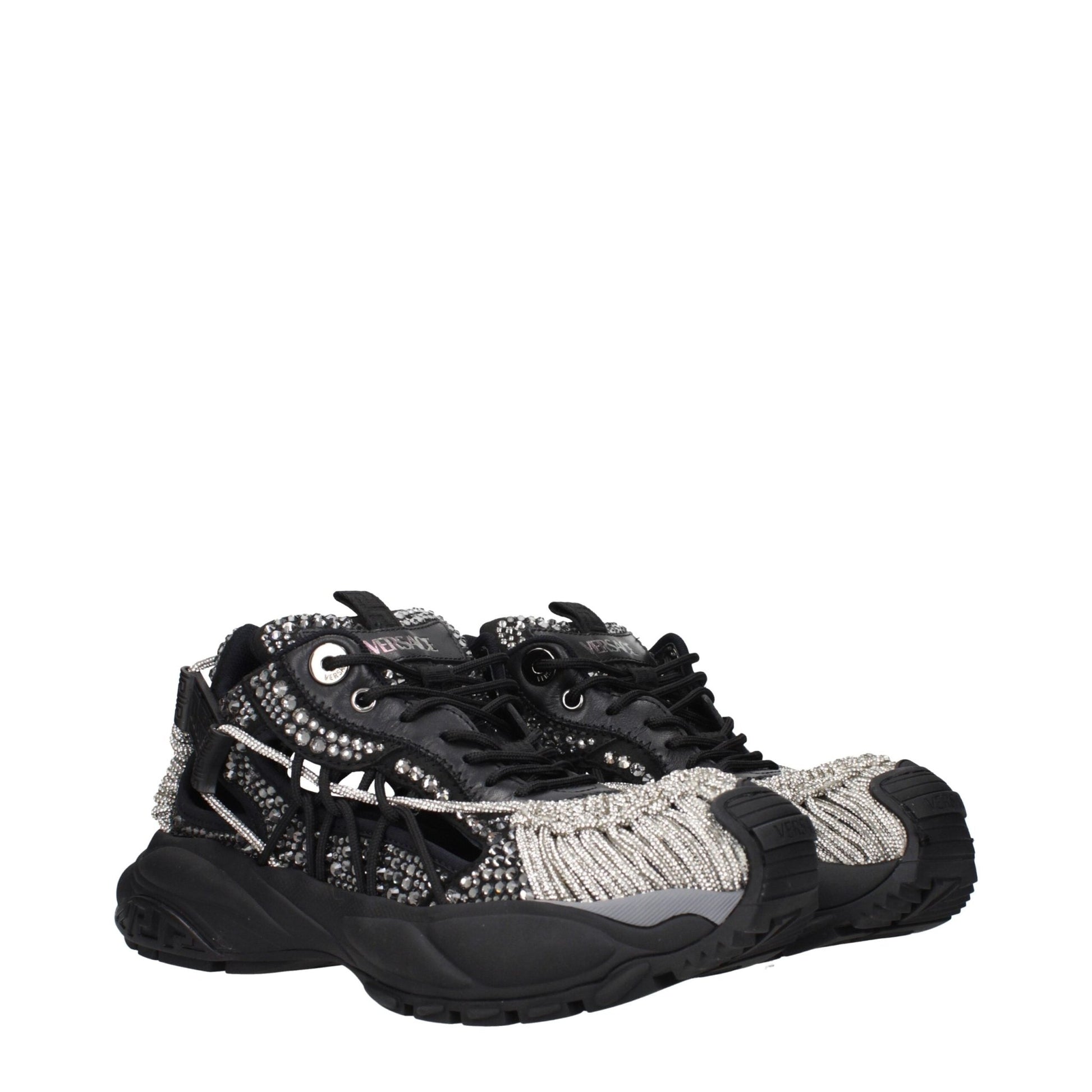 Versace Black Fabric Chunky Sneakers – EU40/US7 par Versace | Disponible sur Sandy Store ByNet