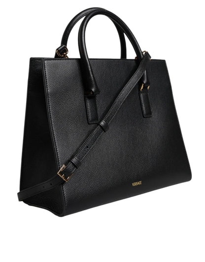 Versace Black Large Leather Top Handle Shoulder Crossbody Bag - Sandy Store ByNet