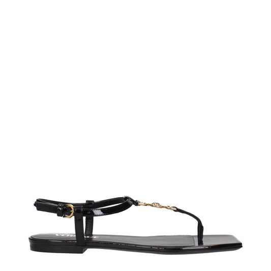 Versace Black Leather Flip - Flop Sandals – EU36/US6 par Versace | Disponible sur Sandy Store ByNet