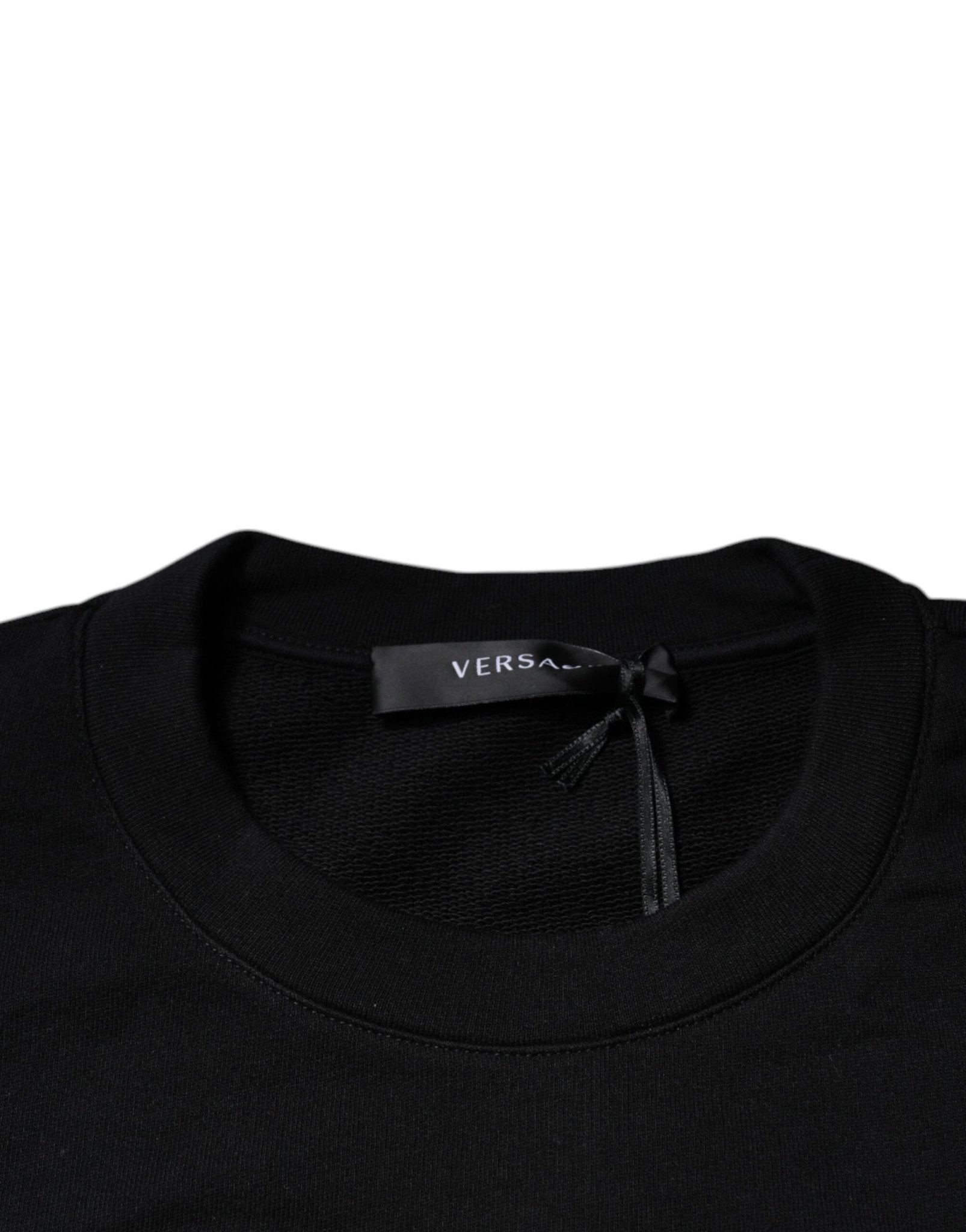 Versace Black Medusa Embroidery Crew Neck Pullover Sweater - Sandy Store ByNet