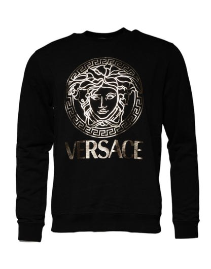 Versace Black Medusa Fleece Men Crew Neck Sweatshirt Sweater - Sandy Store ByNet
