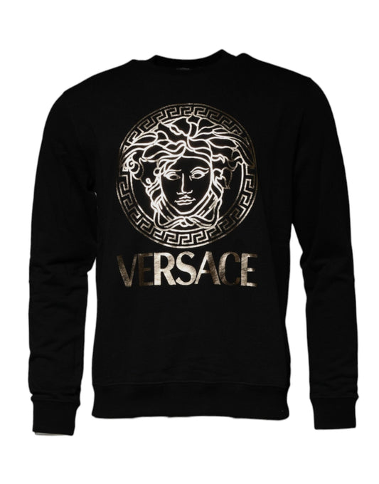 Versace Black Medusa Fleece Men Crew Neck Sweatshirt Sweater - Sandy Store ByNet