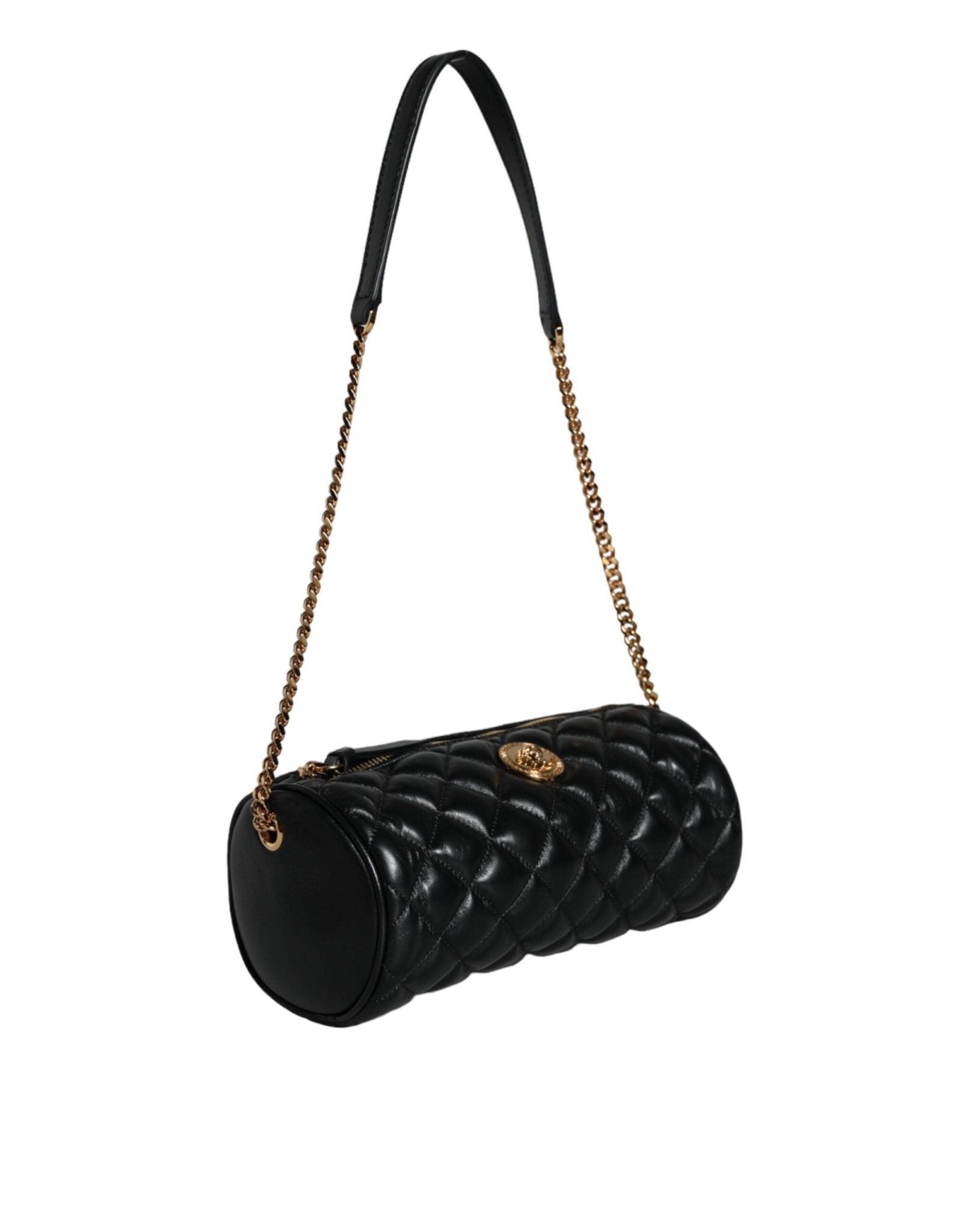 Versace Black Mini Quilted Lambskin Leather Crossbody Sling Bag - Sandy Store ByNet
