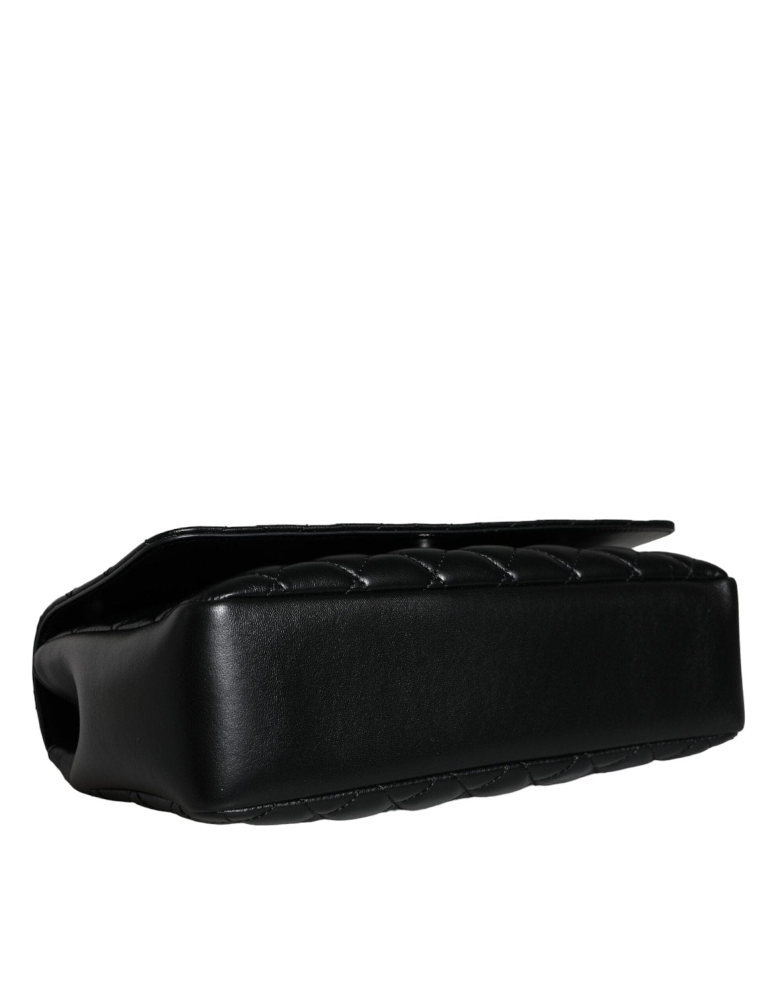 Versace Black Quilted Lambskin Leather Crossbody Shoulder Bag - Sandy Store ByNet