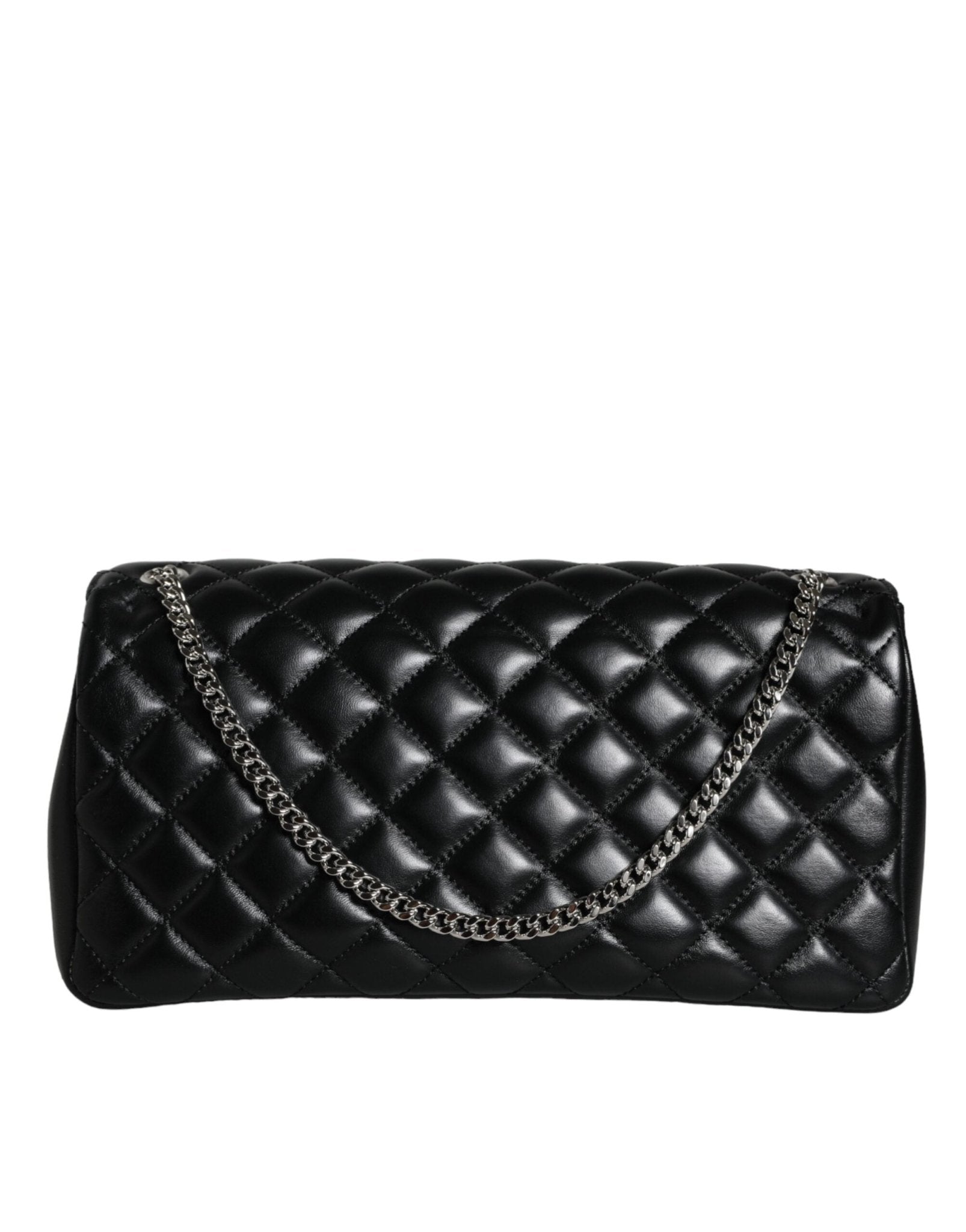 Versace Black Quilted Lambskin Leather Crossbody Shoulder Bag - Sandy Store ByNet