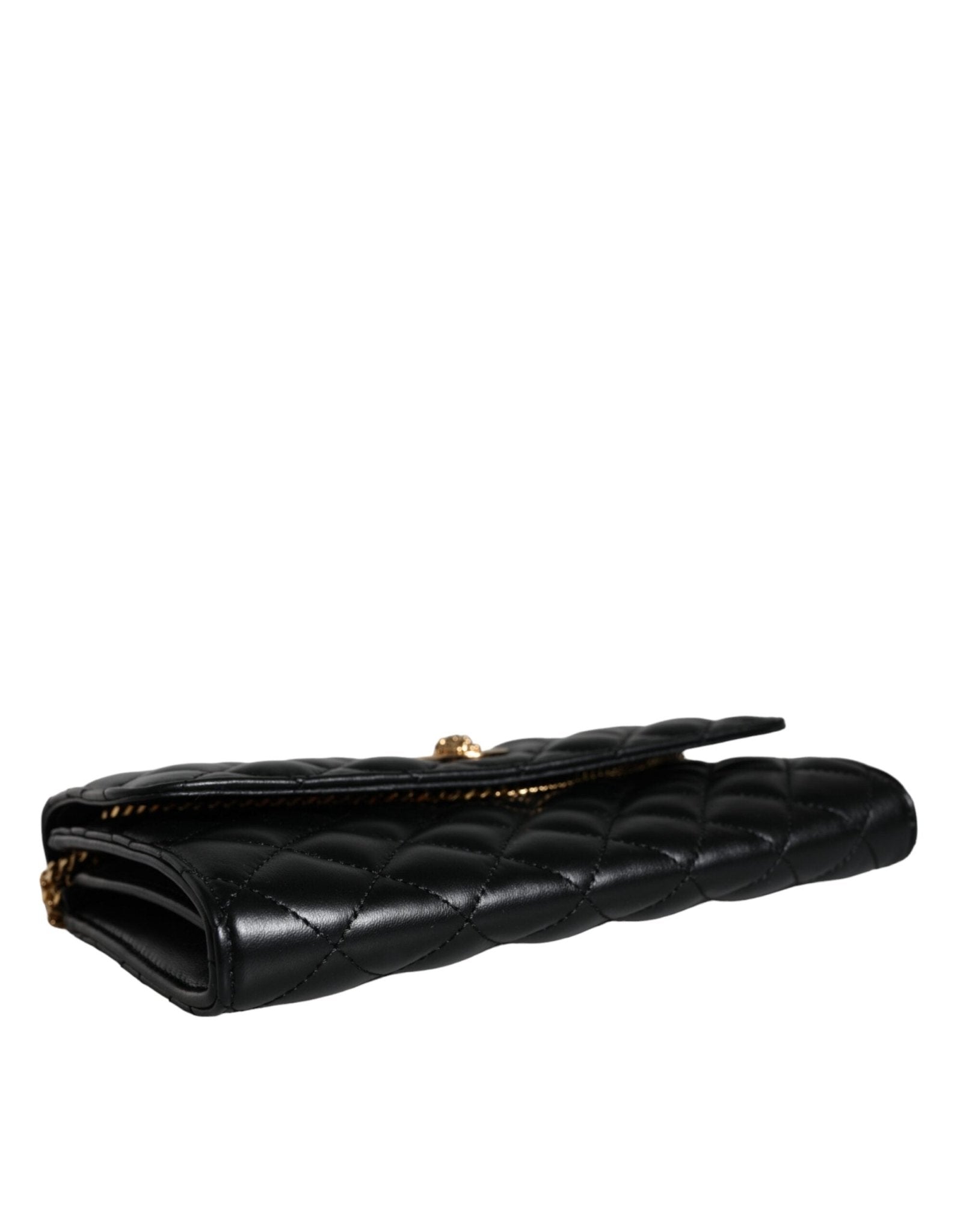 Versace Black Quilted Nappa Leather Crossbody Shoulder Bag - Sandy Store ByNet