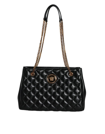 Versace Black Quilted Nappa Leather Shoulder Chain Strap Bag - Sandy Store ByNet