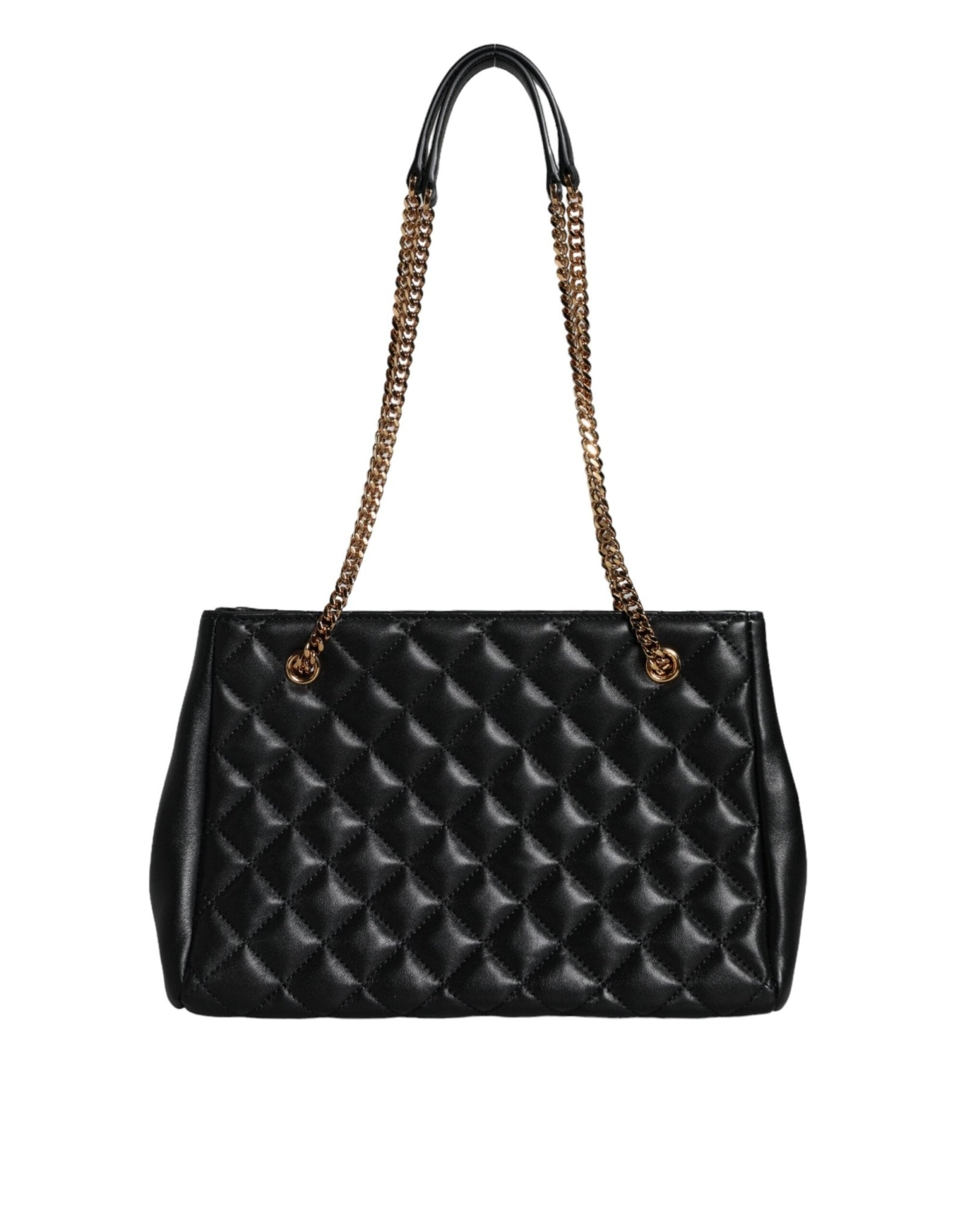 Versace Black Quilted Nappa Leather Shoulder Chain Strap Bag - Sandy Store ByNet