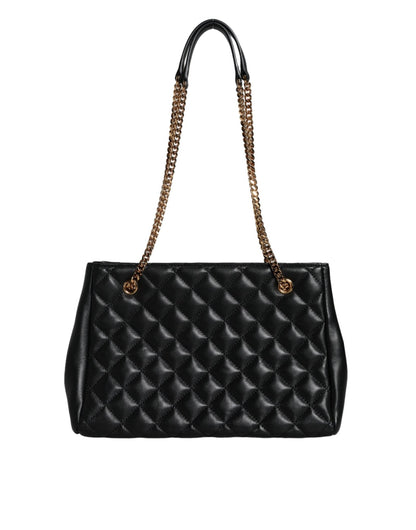 Versace Black Quilted Nappa Leather Shoulder Chain Strap Bag - Sandy Store ByNet