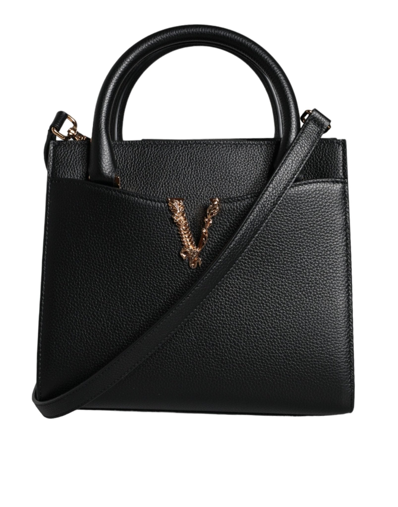 Versace Black Small Leather TopHandle Shoulder Crossbody Bag - Sandy Store ByNet