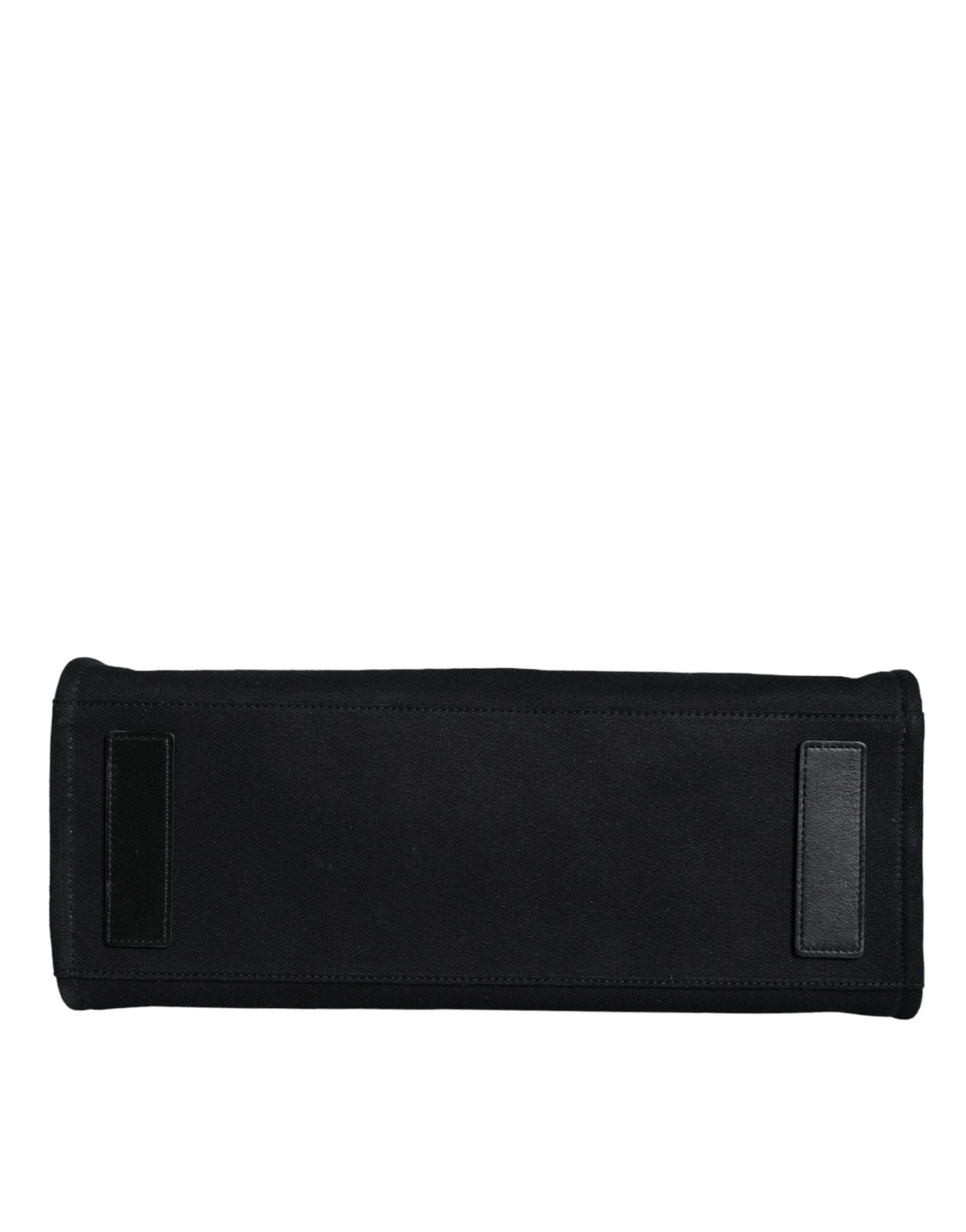 Versace Black Top Handle Canvas Leather Logo Crossbody Tote Bag - Sandy Store ByNet