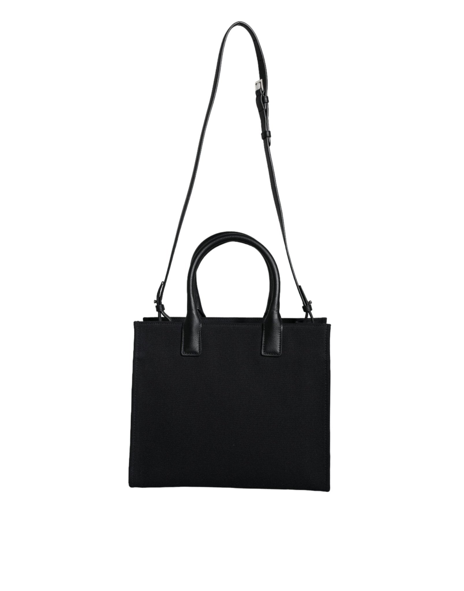 Versace Black Top Handle Canvas Leather Logo Crossbody Tote Bag - Sandy Store ByNet