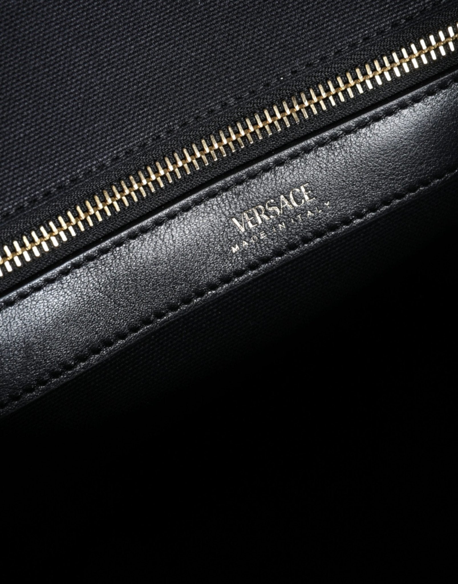 Versace Black Top Handle Canvas Leather Logo Crossbody Tote Bag - Sandy Store ByNet
