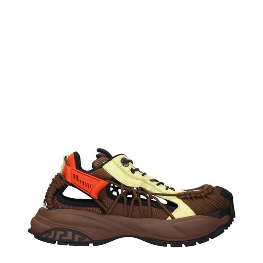 Versace Brown Fabric Athletic Sneakers – EU40/US7 par Versace | Disponible sur Sandy Store ByNet