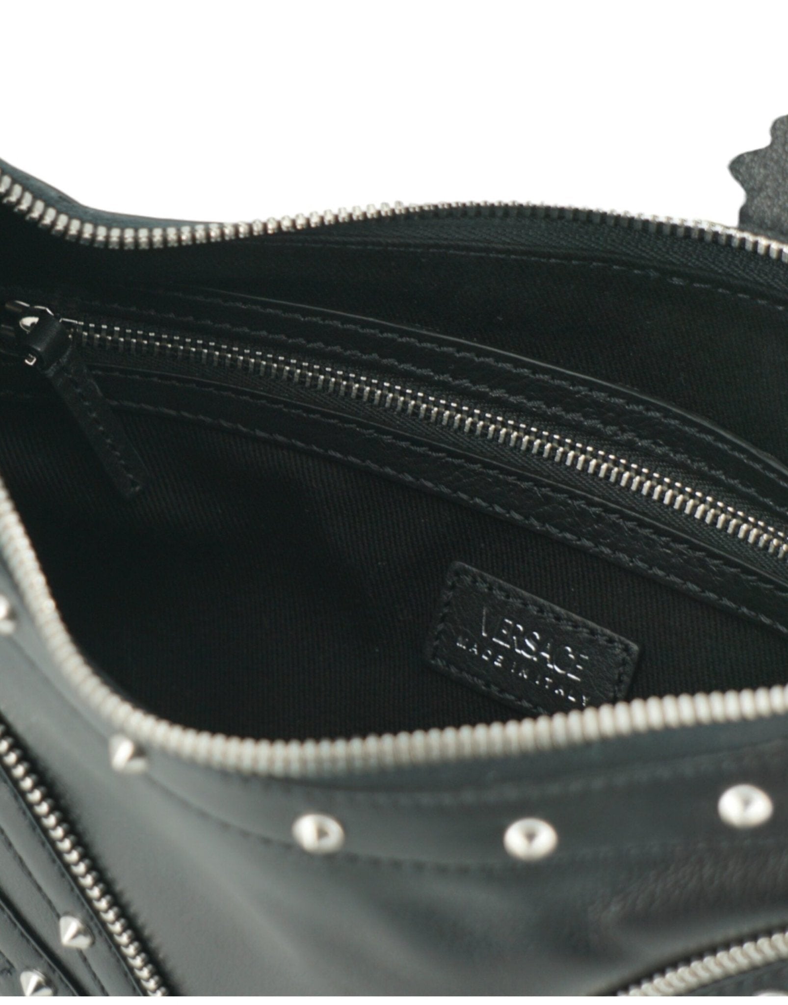 Versace Elegant Black Leather Hobo Shoulder Bag - Sandy Store ByNet