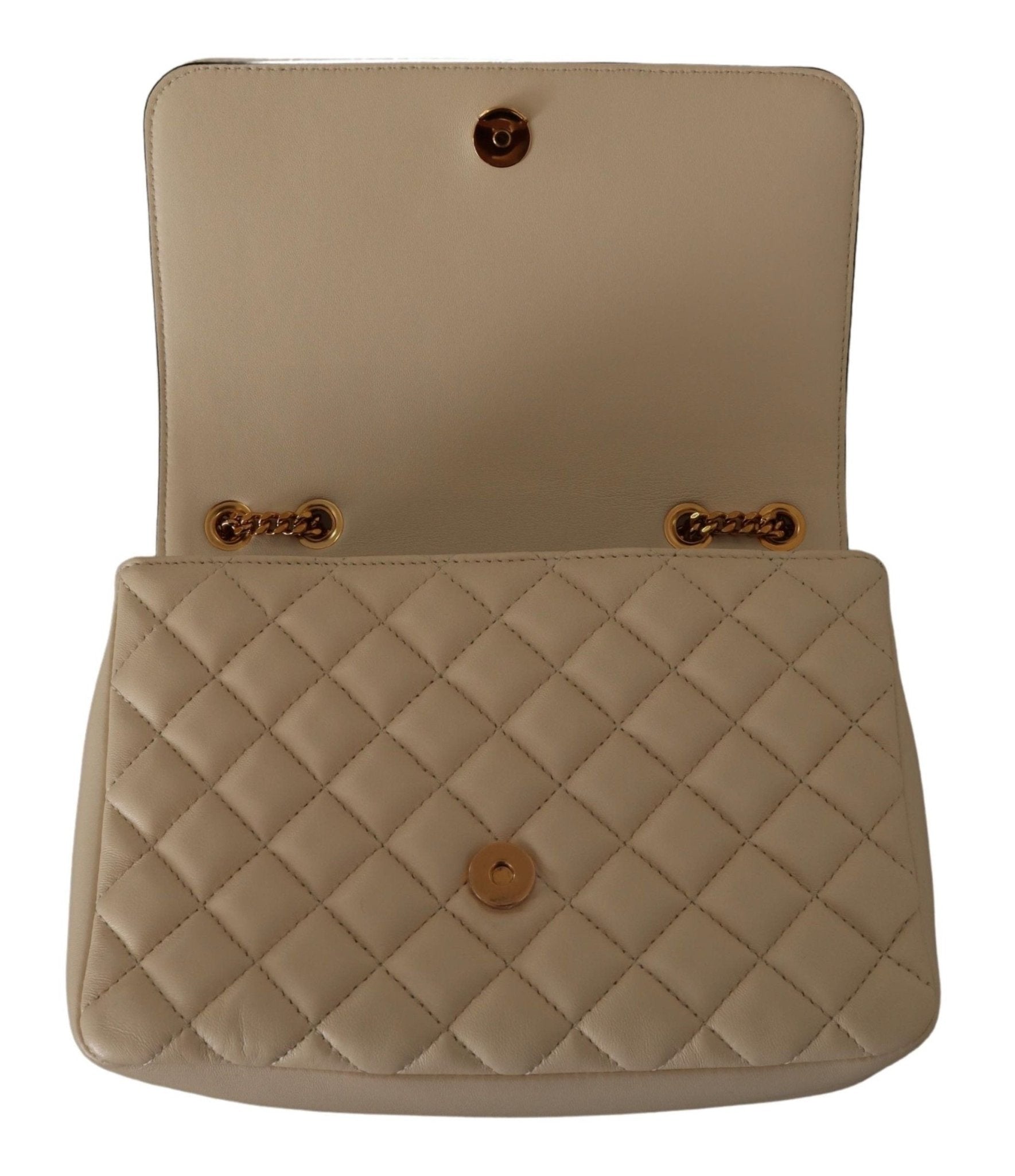 Versace Elegant White Nappa Leather Shoulder Bag - Sandy Store ByNet