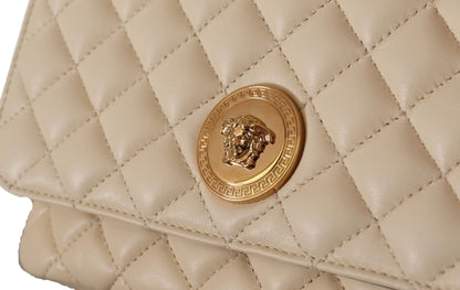 Versace Elegant White Nappa Leather Shoulder Bag - Sandy Store ByNet