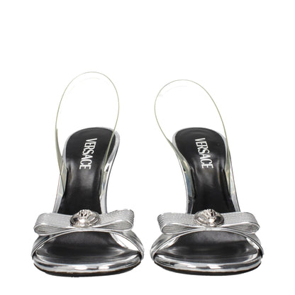 Versace Gray Leather Stiletto Heels Sandals – EU40/US10 par Versace | Disponible sur Sandy Store ByNet