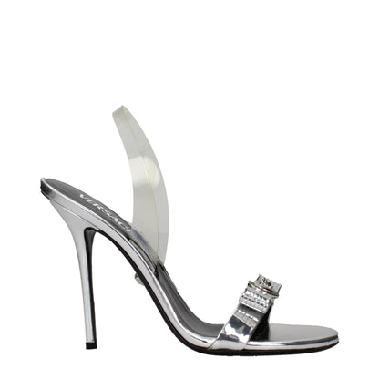 Versace Gray Leather Stiletto Heels Sandals – EU40/US10 par Versace | Disponible sur Sandy Store ByNet