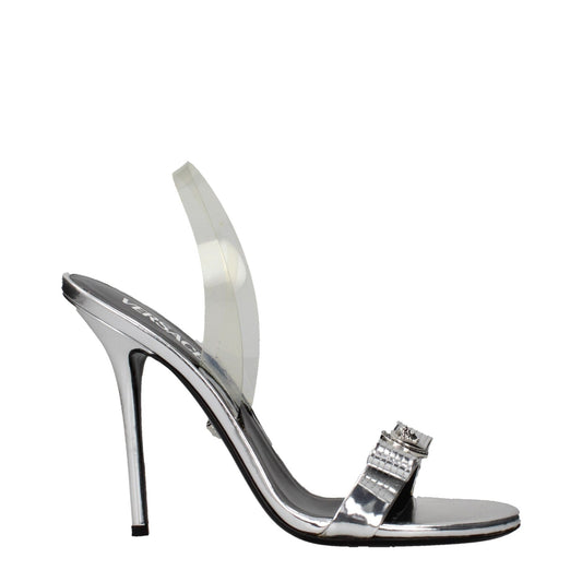Versace Gray Leather Stiletto Heels Sandals – EU40/US10 par Versace | Disponible sur Sandy Store ByNet
