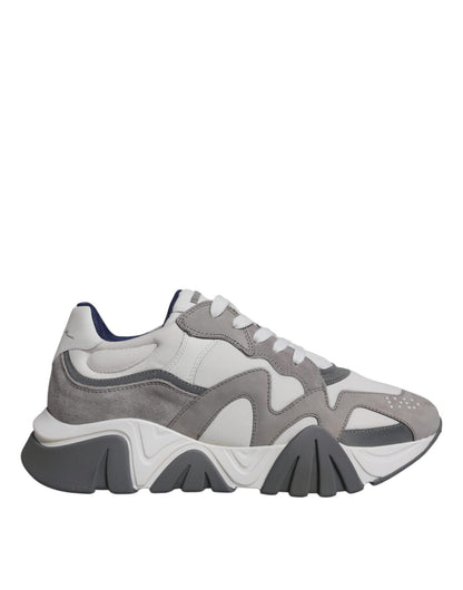 Versace Grey Leather Neoprene Chunky Low Top Squalo Sneakers Shoes – EU43/US10 par Versace | Disponible sur Sandy Store ByNet