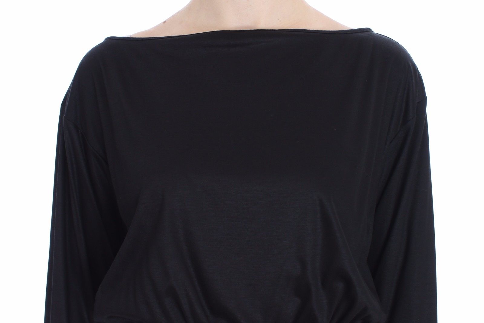 Versace Jeans Elegant Black Silk Blend Shift Dress - Sandy Store ByNet