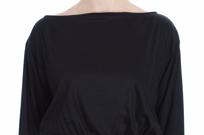 Versace Jeans Elegant Black Silk Blend Shift Dress - Sandy Store ByNet
