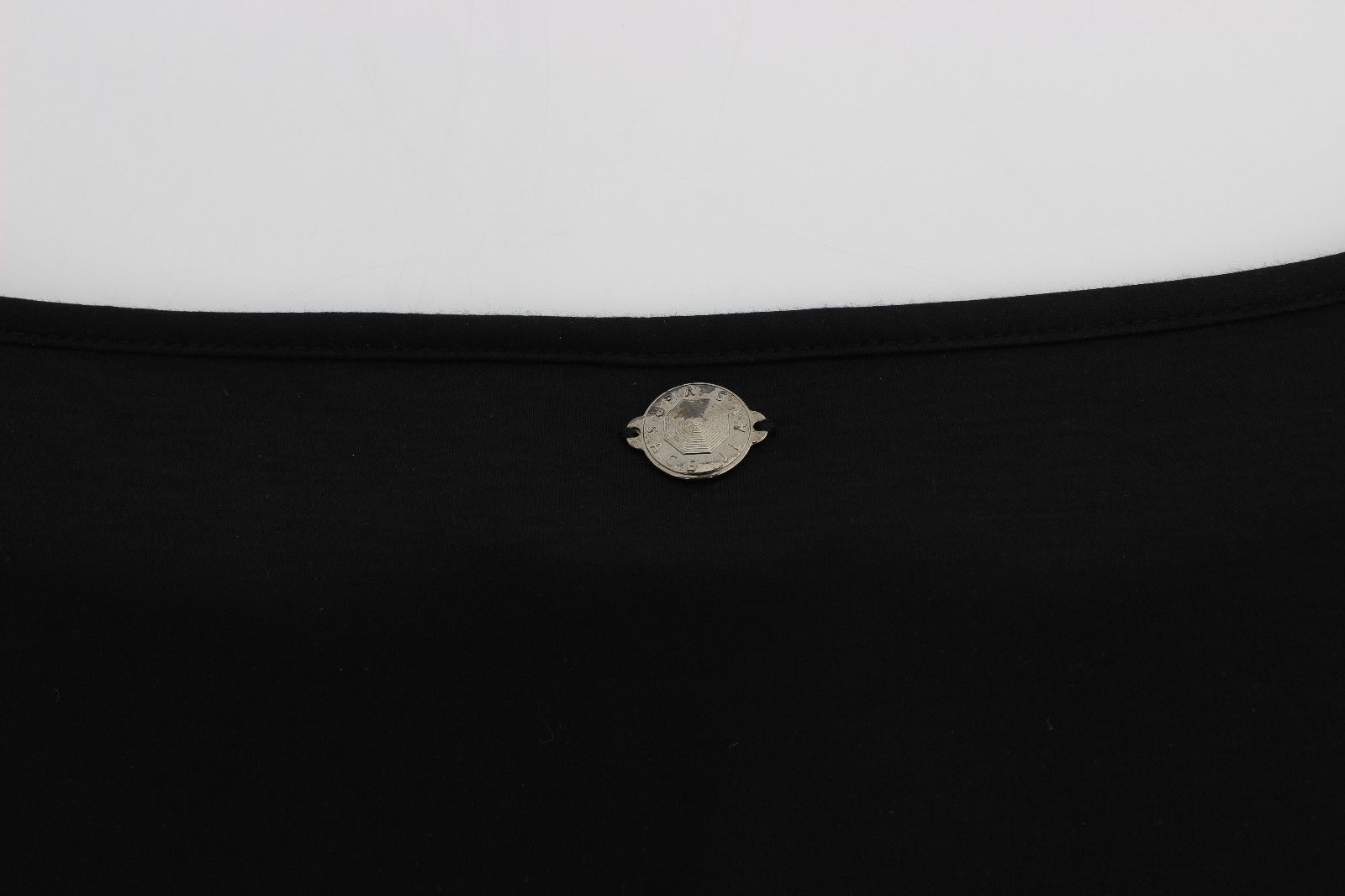 Versace Jeans Elegant Black Silk Blend Shift Dress - Sandy Store ByNet