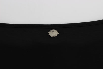Versace Jeans Elegant Black Silk Blend Shift Dress - Sandy Store ByNet