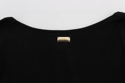 Versace Jeans Elegant V - Neck Black Viscose Blend Sweater - Sandy Store ByNet